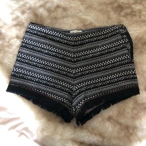 Black fringe shorts